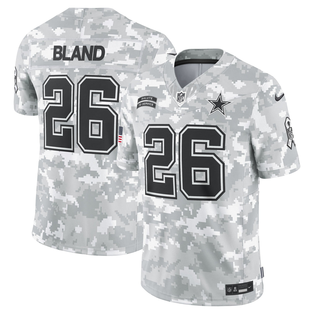 DaRon Bland Dallas Cowboys Nike 2024 Salute to Service Limited Jersey - Arctic Camo football jersey product view 1