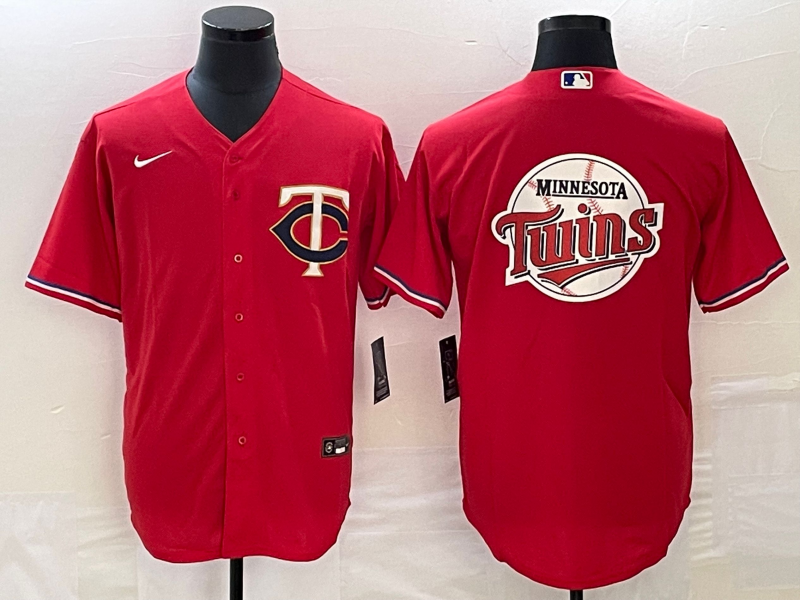 Men's Minnesota Twins Red Alternate Replica Team Jersey1 baseball jersey product view 1