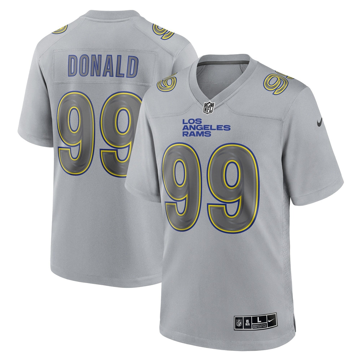 Aaron Donald Los Angeles Rams Nike Atmosphere Fashion Game Jersey - Gray football jersey product view 1