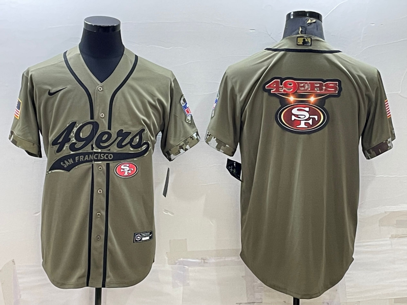 Men's San Francisco 49ers Olive 2022 Salute To Service Retired Player Limited Jersey1 football jersey product view 1