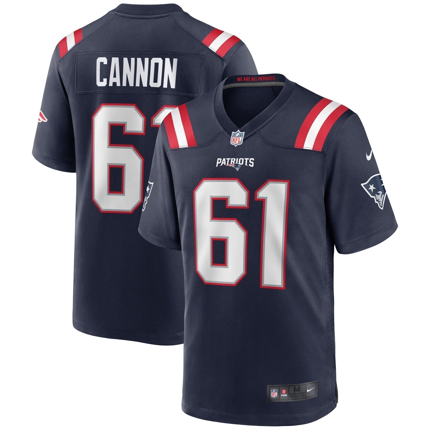Marcus Cannon New England Patriots Nike Game Jersey - Navy football jersey product view 1