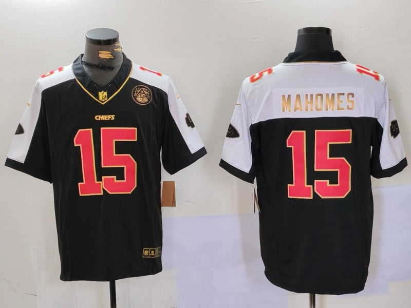 Men's Kansas City Chiefs Patrick Mahomes #15 Black Vapor F.U.S.E. Limited Jersey1 football jersey product view 1