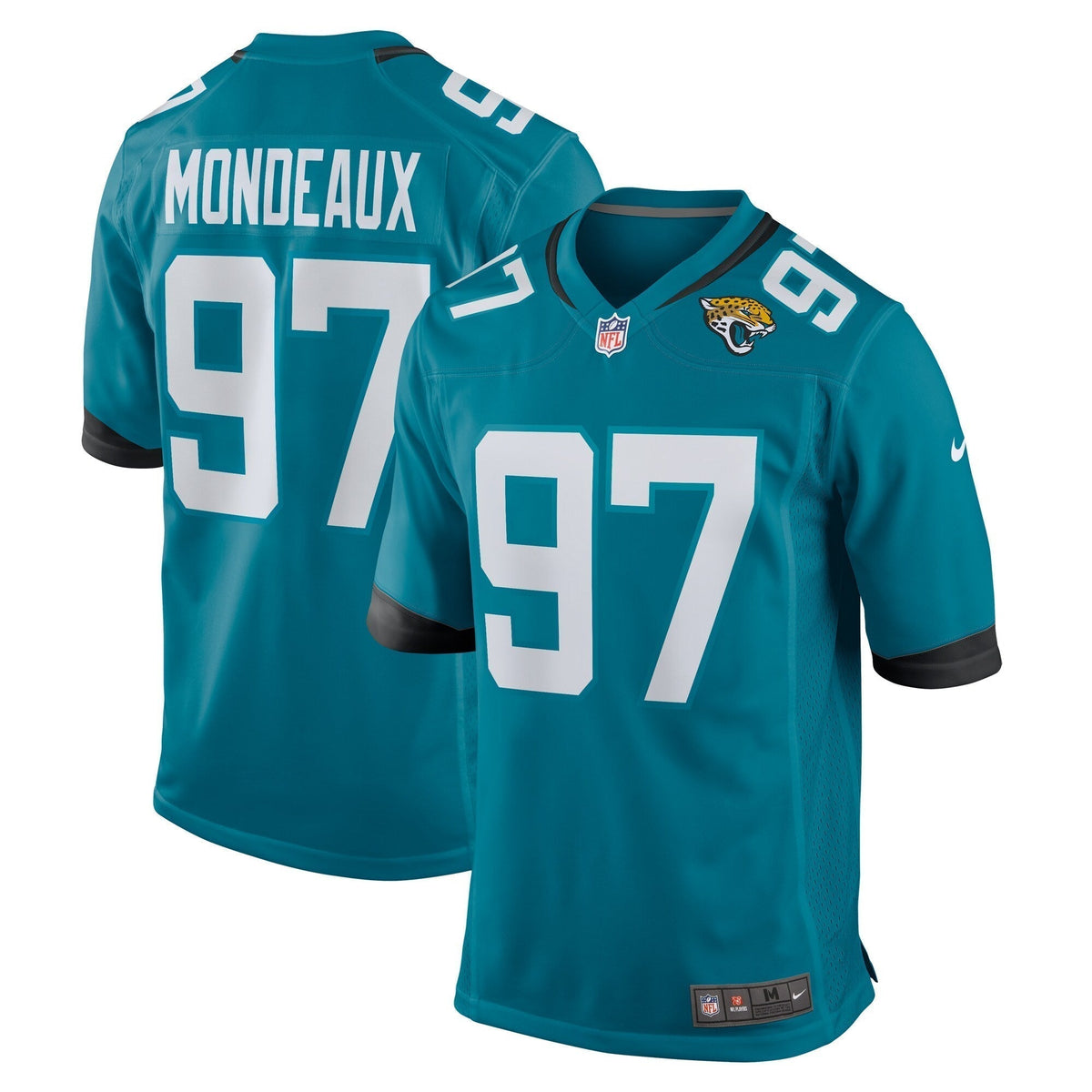 Henry Mondeaux Jacksonville Jaguars Nike Game Jersey - Teal football jersey product view 1