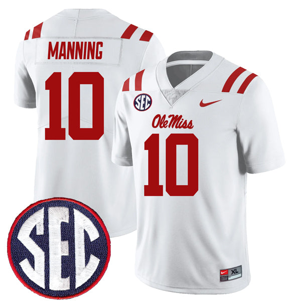 Eli Manning Ole Miss Rebels Jersey - White sports jersey product view 1
