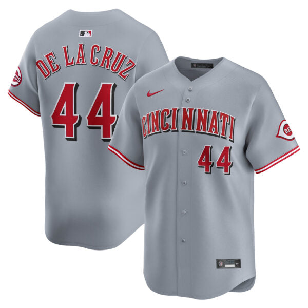 Elly De La Cruz Cincinnati Reds Road Limited Jersey - Gray baseball jersey product view 1