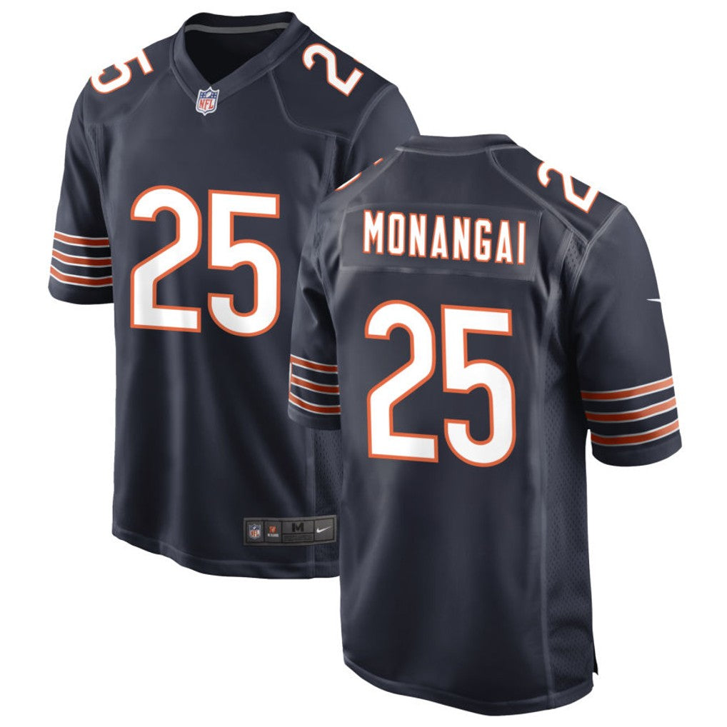 Kyle Monangai Chicago Bears Jersey - Navy football jersey product view 1