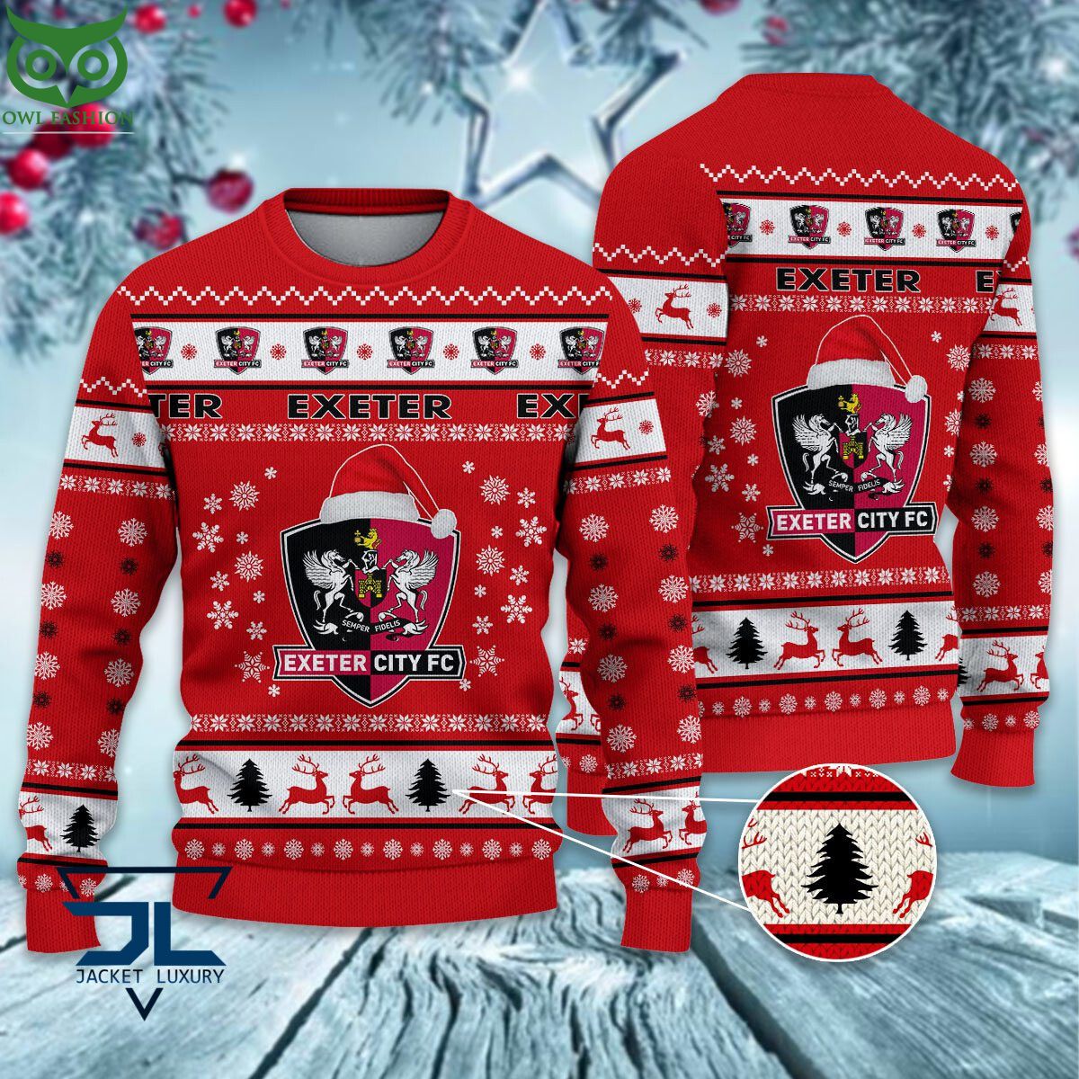Exeter City EPL League Cup Ugly Sweater - Adult & Kids T-Shirts, Sweatshirts & Hoodies apparel design preview 1