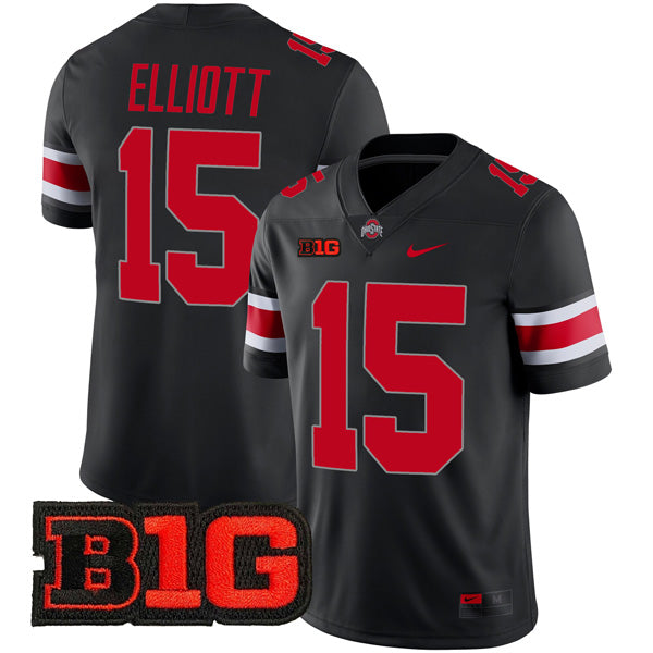 Ezekiel Elliott Ohio State Buckeyes Jersey – Black sports jersey product view 1