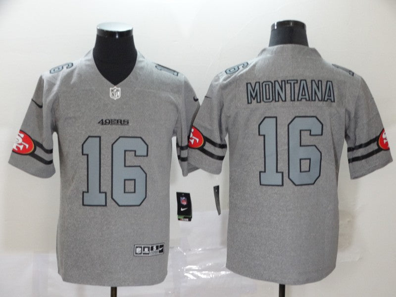 Men's San Francisco 49ers Joe Montana #16 Gray Game Jersey1 football jersey product view 1