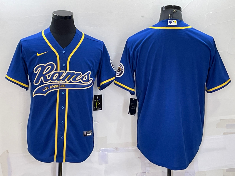 Men's Los Angeles Rams Blue Blank Jersey1 football jersey product view 1