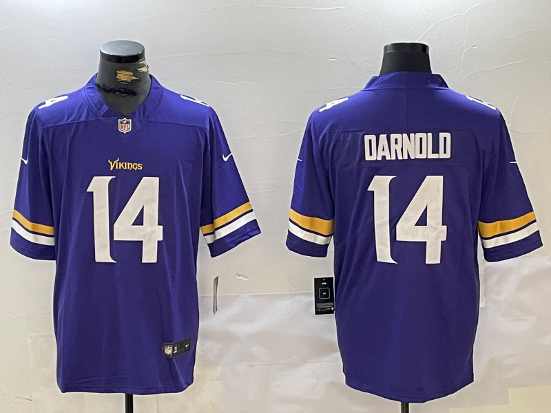 Men's Minnesota Vikings Sam Darnold #14 Purple Team Game Jersey1 football jersey product view 1