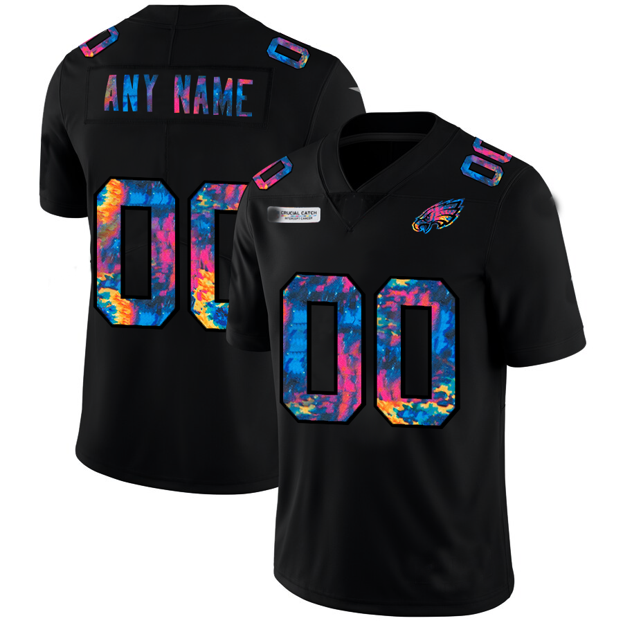 Custom1 Philadelphia Eagles Multi-Color Black 2020 Crucial Catch Vapor Untouchable Limited Jersey1 Stitched American Football Jerseys football jersey product view 1