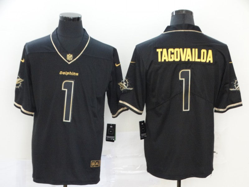 Men's Miami Dolphins #1 Tua Tagovailoa Black Game Jersey1 football jersey product view 1