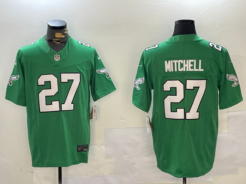 Men's Philadelphia Eagles Quinyon Mitchell #27 Green Alternate Game Jersey1 football jersey product view 1
