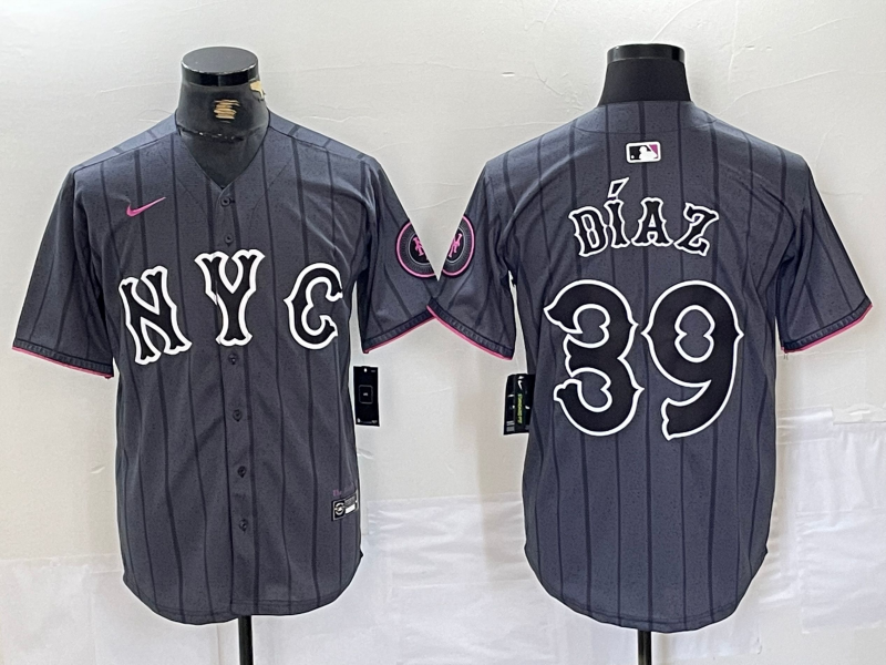 Men's New York Mets Edwin Diaz #39 Graphite 2024 City Connect Limited Player Jersey1 baseball jersey product view 1