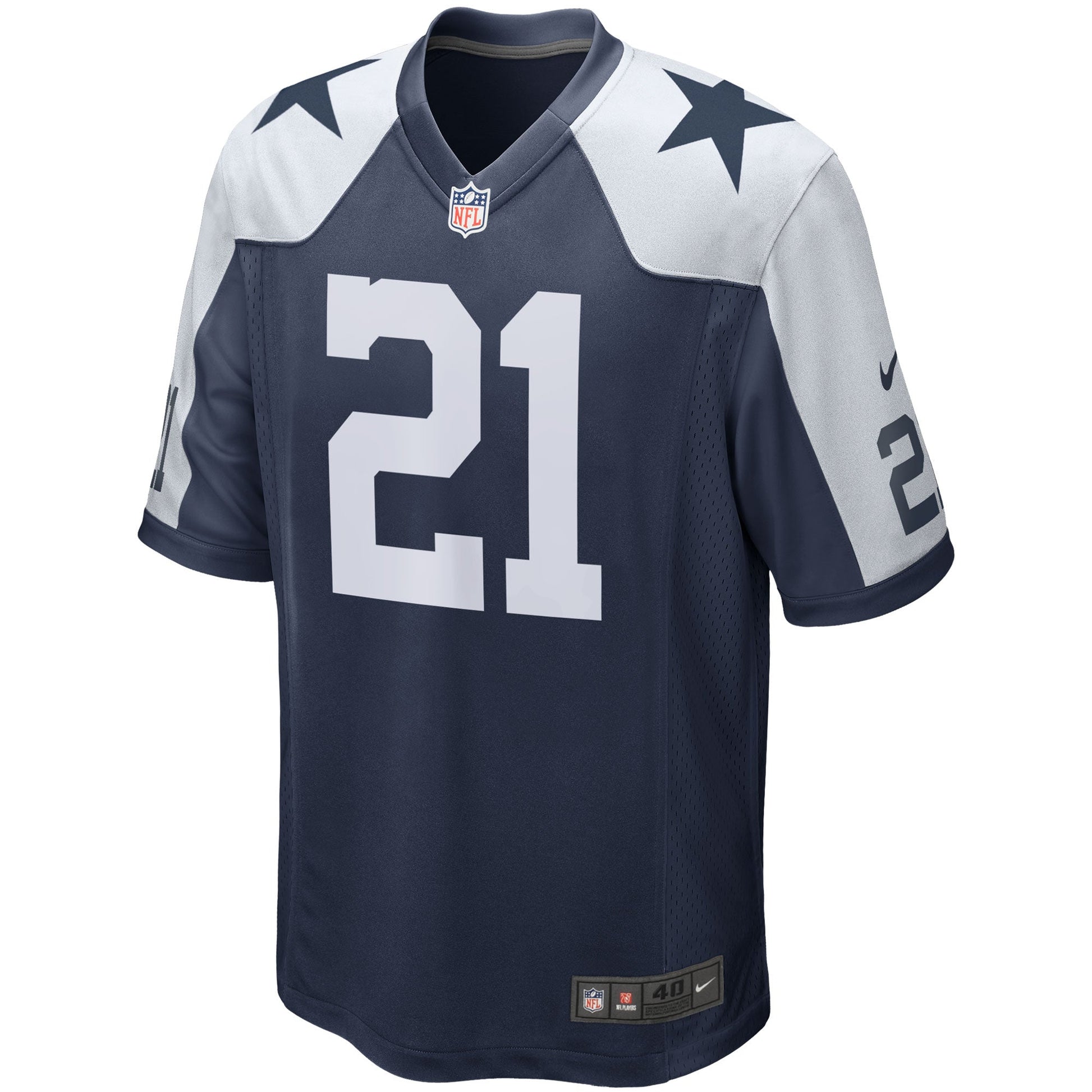 Ezekiel Elliott Dallas Cowboys Nike Alternate Game Team Jersey - Navy football jersey product view 2