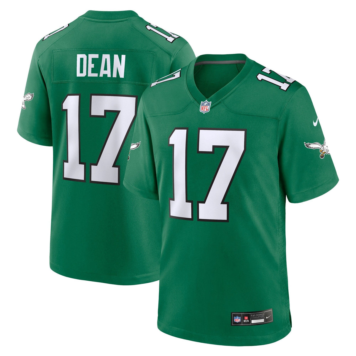 Nakobe Dean Philadelphia Eagles Nike Alternate Game Jersey - Kelly Green football jersey product view 1