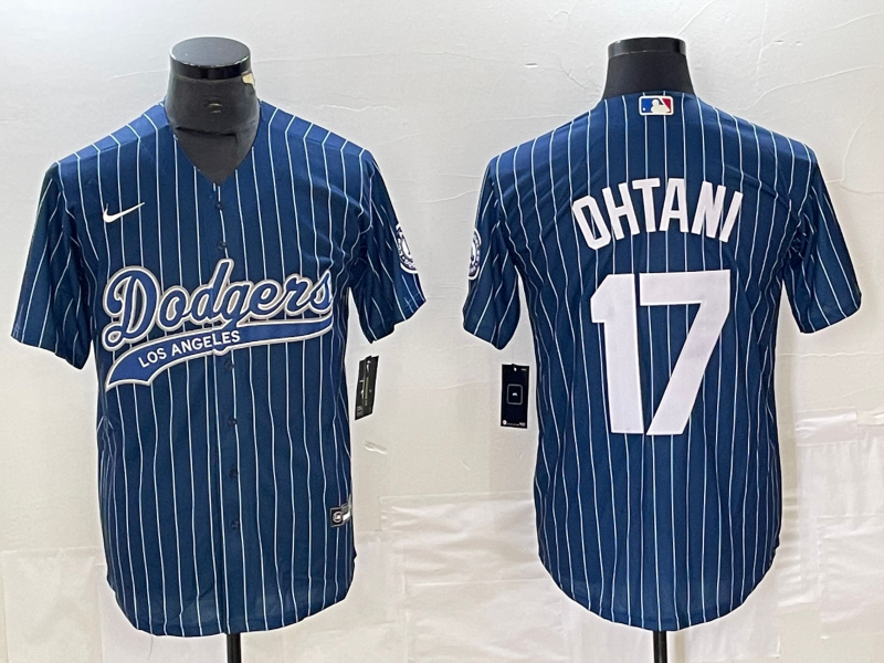 Men's Los Angeles Dodgers Shohei Ohtani #17 Blue Game Jersey1 Joint Edition baseball jersey product view 1