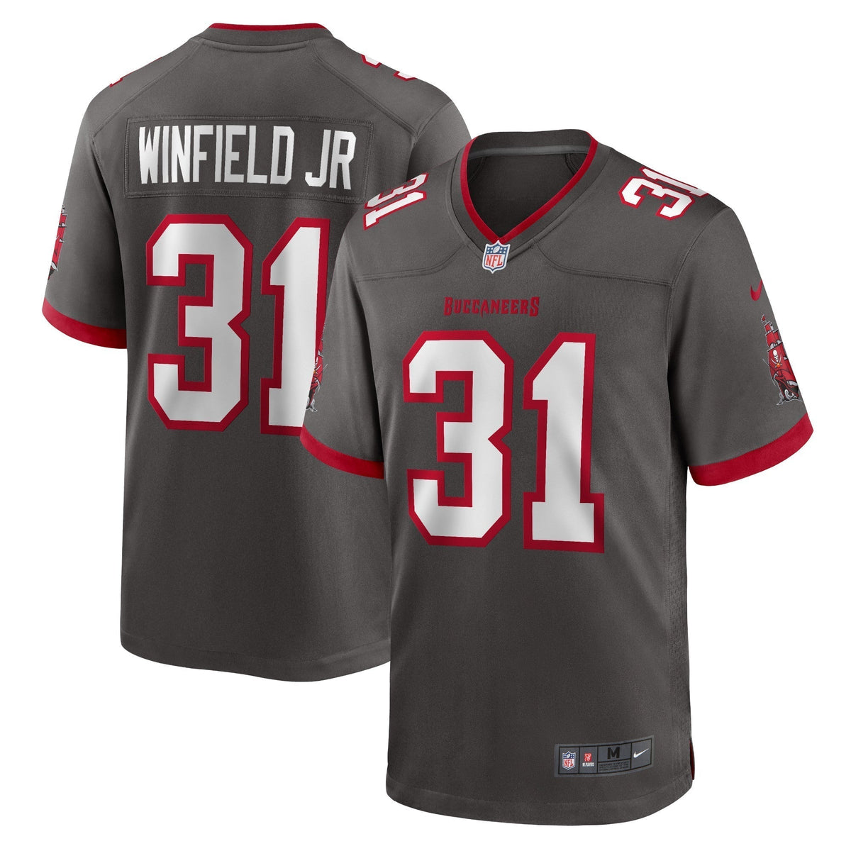 Antoine Winfield Jr. Tampa Bay Buccaneers Nike Game Jersey - Pewter football jersey product view 1