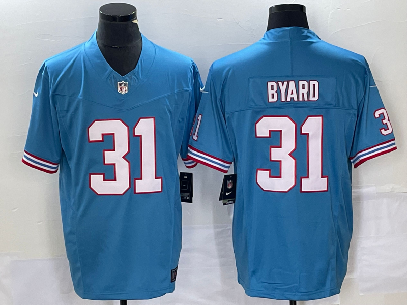 Men's Tennessee Titans Kevin Byard #31 Light Blue Oilers Throwback Vapor F.U.S.E. Limited Jersey1 hockey jersey product view 1