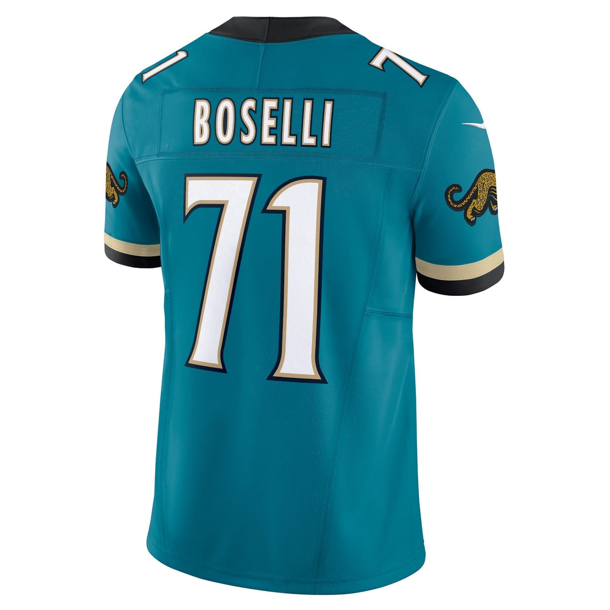 Tony Boselli Jacksonville Jaguars Nike Prowler Throwback Vapor F.U.S.E. Limited Retired Jersey - Teal football jersey product view 3