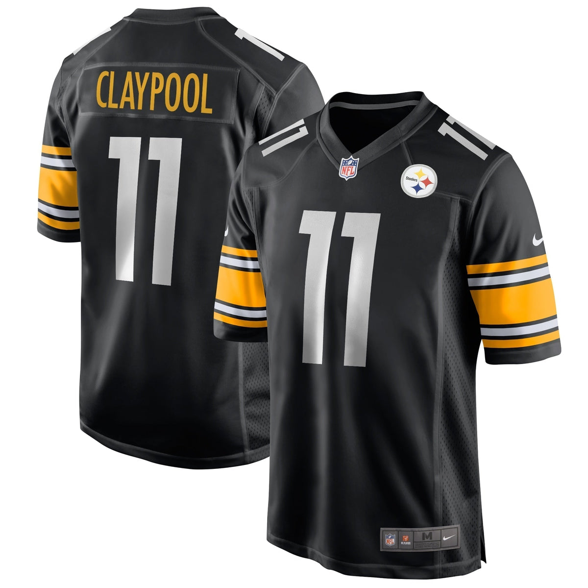 Chase Claypool Pittsburgh Steelers Nike Game Jersey - Black football jersey product view 1