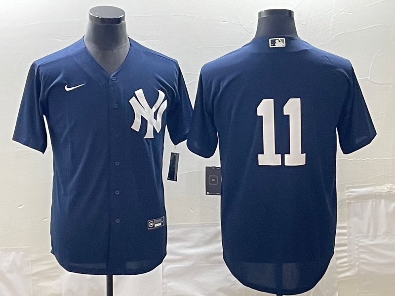 Men's New York Yankees Anthony Volpe #11 Navy Replica Player Name Jersey1 baseball jersey product view 1