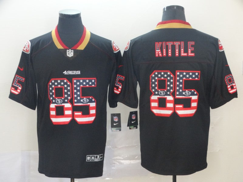 Men's San Francisco 49ers George Kittle #85 Black Game Player Jersey1 football jersey product view 1