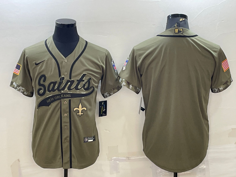Men's New Orleans Saints Olive 2022 Salute To Service Retired Player Limited Blank Jersey1 football jersey product view 1