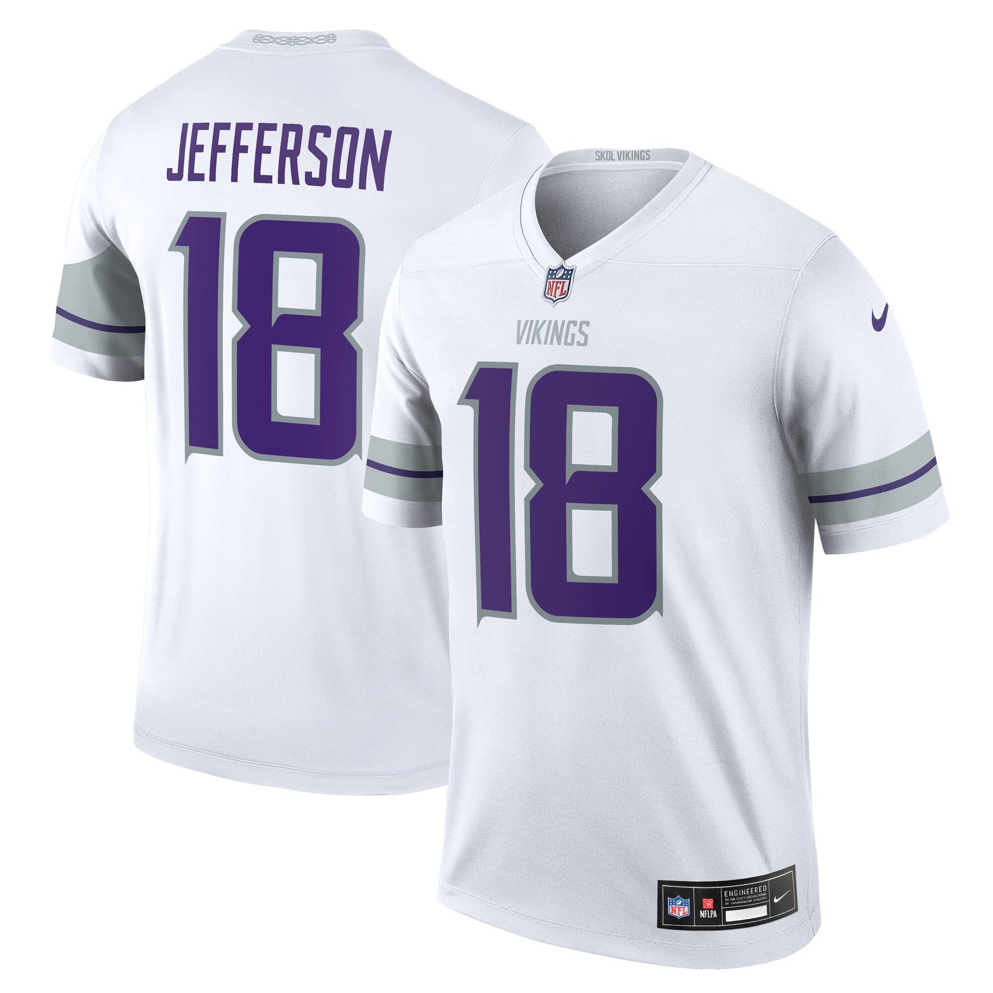 Justin Jefferson Minnesota Vikings Nike Alternate Legend Jersey - White football jersey product view 1