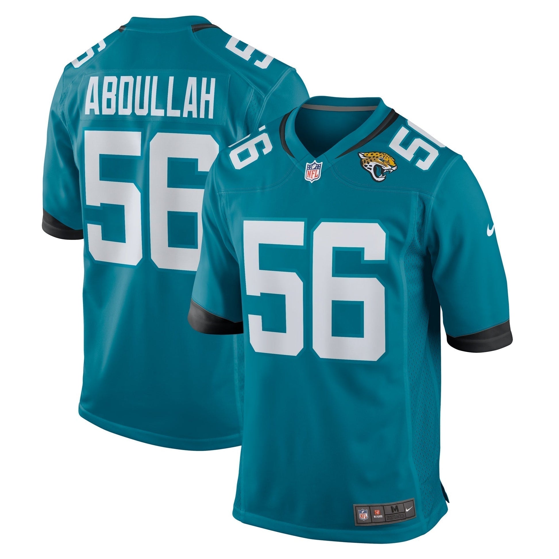 Yasir Abdullah Jacksonville Jaguars Nike Team Game Jersey - Teal football jersey product view 1