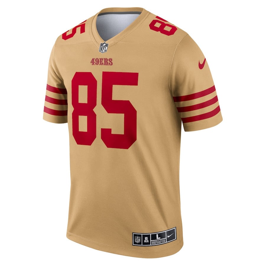 George Kittle 85 San Francisco 49ers Inverted Legend Jersey - Gold football jersey product view 2