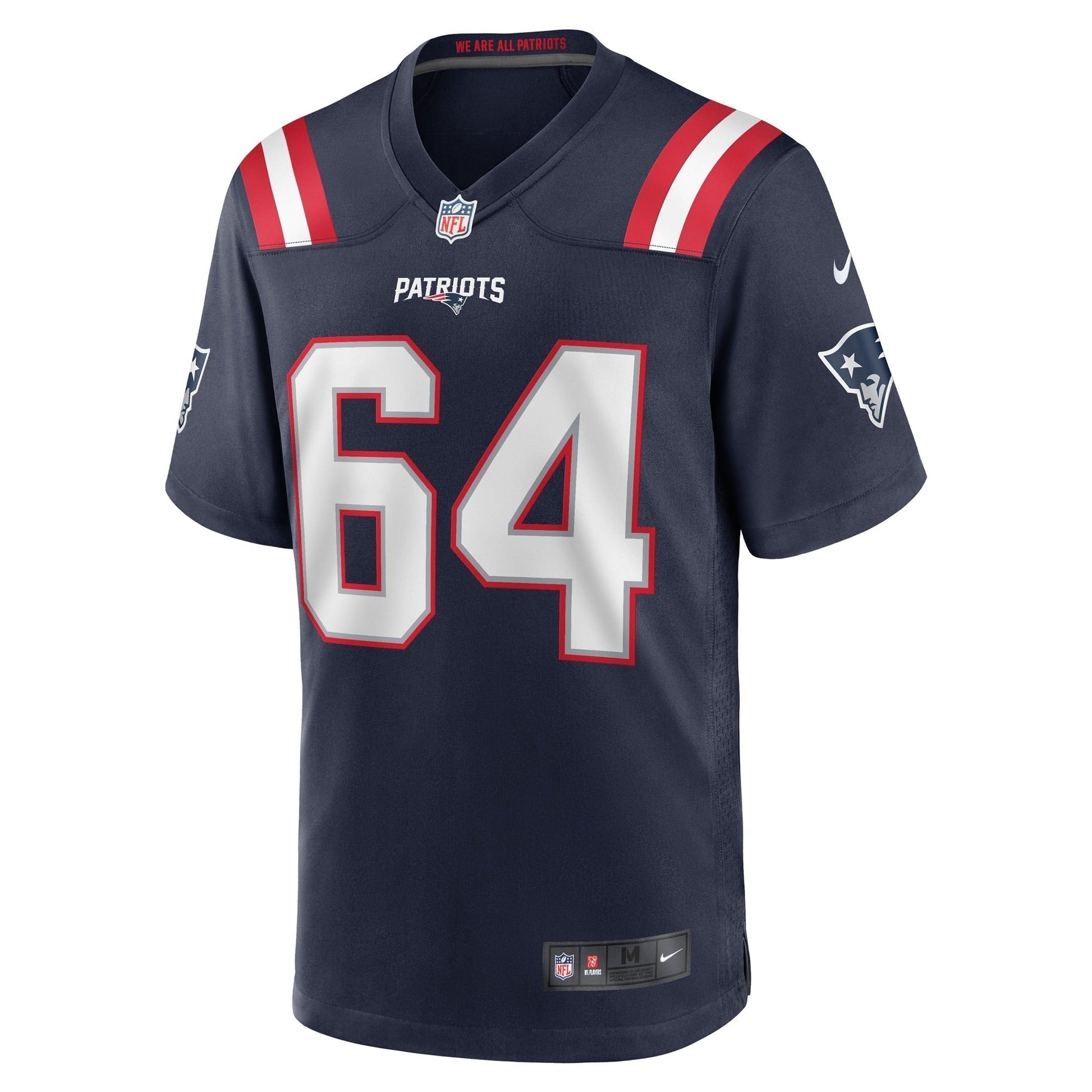 Andrew Stueber New England Patriots Nike Game Jersey - Navy football jersey product view 2