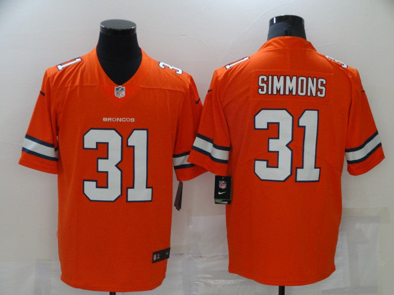 Men's Denver Broncos Justin Simmons #31 Orange Game Player Jersey1 football jersey product view 1