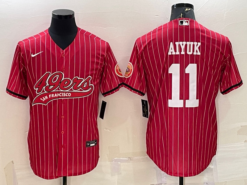 Men's San Francisco 49ers Brandon Aiyuk #11 Red Player Jersey1 Joint Edition football jersey product view 1