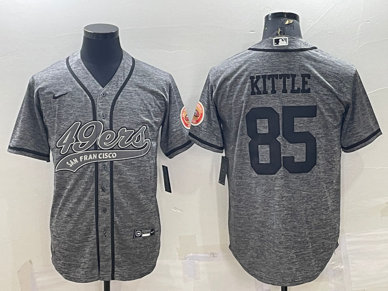 Men's San Francisco 49ers George Kittle #85 Grey Game Jersey1 Joint Edition football jersey product view 1