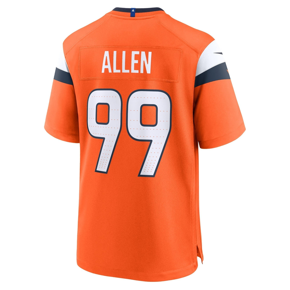 Zach Allen Denver Broncos Nike Team Game Jersey - Orange football jersey product view 3