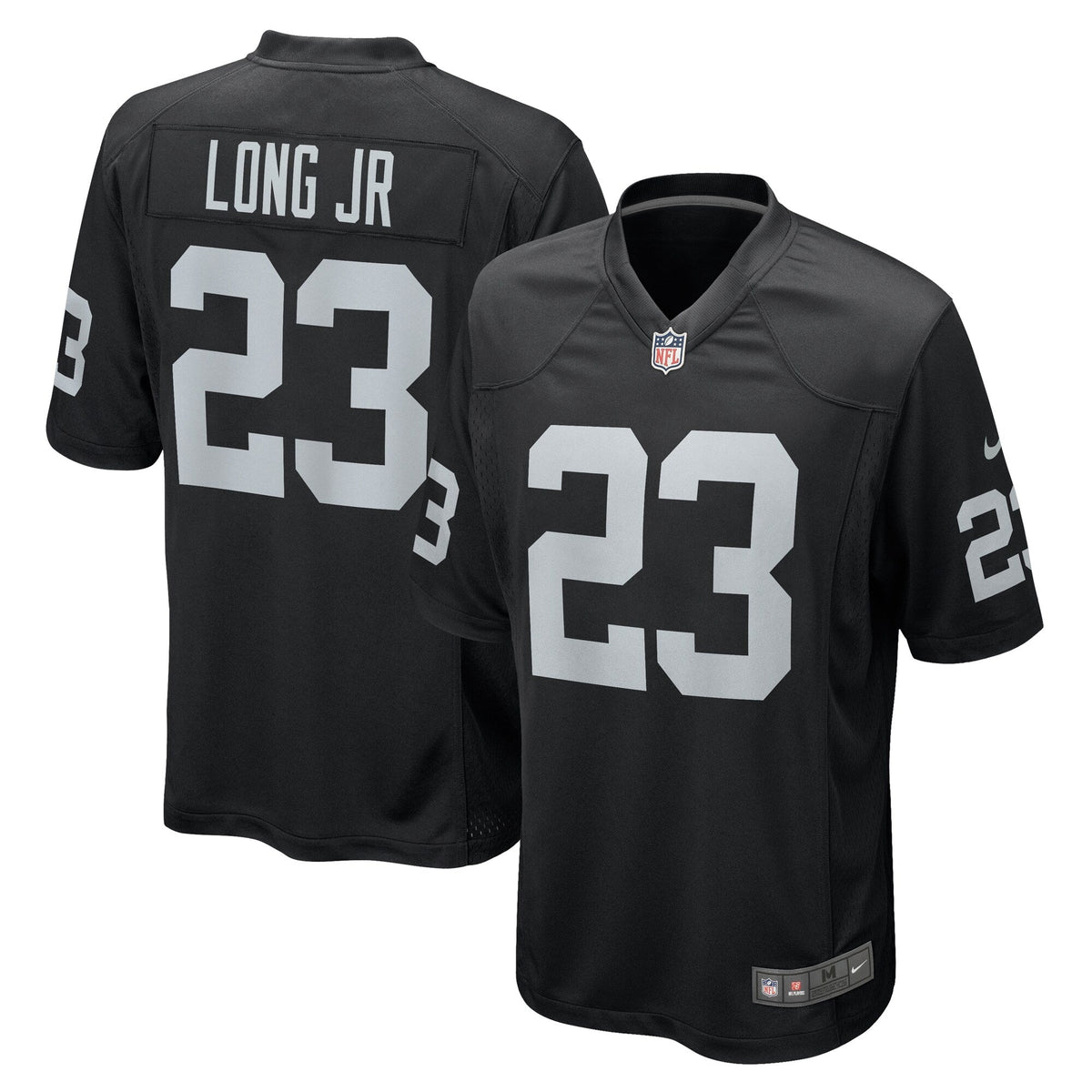 David Long Jr. Las Vegas Raiders Nike Team Game Jersey - Black football jersey product view 1