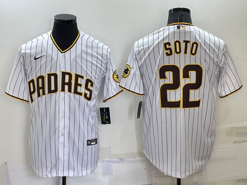 Men's San Diego Padres Juan Soto #22 White Home Replica Player Jersey baseball jersey product view 1