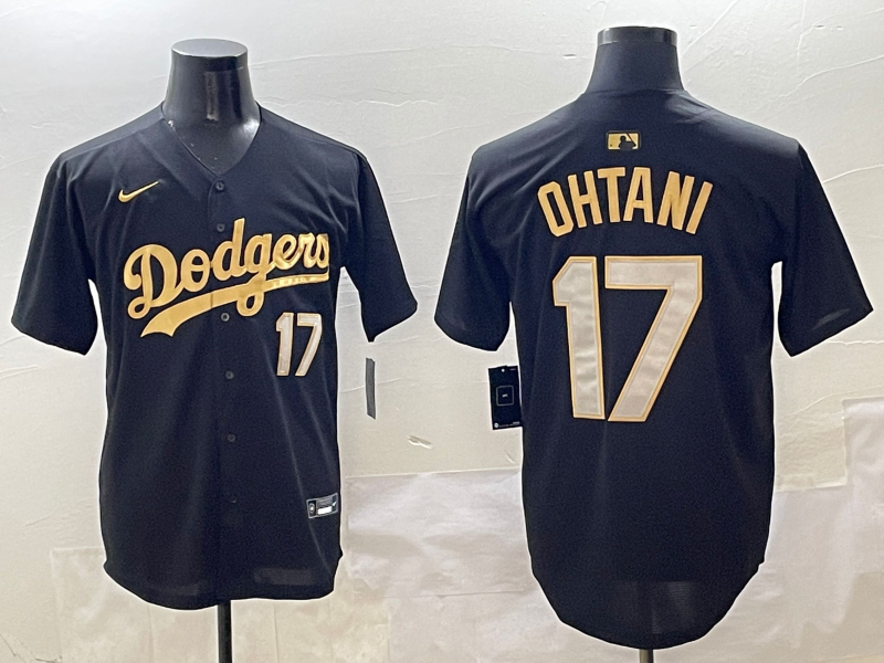 Men's Los Angeles Dodgers Shohei Ohtani #17 Black Team Game Player Jersey baseball jersey product view 1