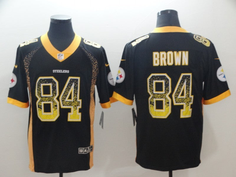 Men's Pittsburgh Steelers Antonio Brown #84 Black Player Jersey1 football jersey product view 1