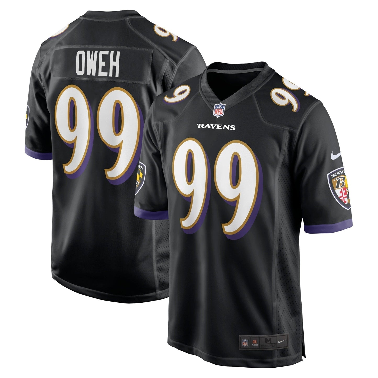 Odafe Oweh Baltimore Ravens Nike Game Jersey - Black football jersey product view 1