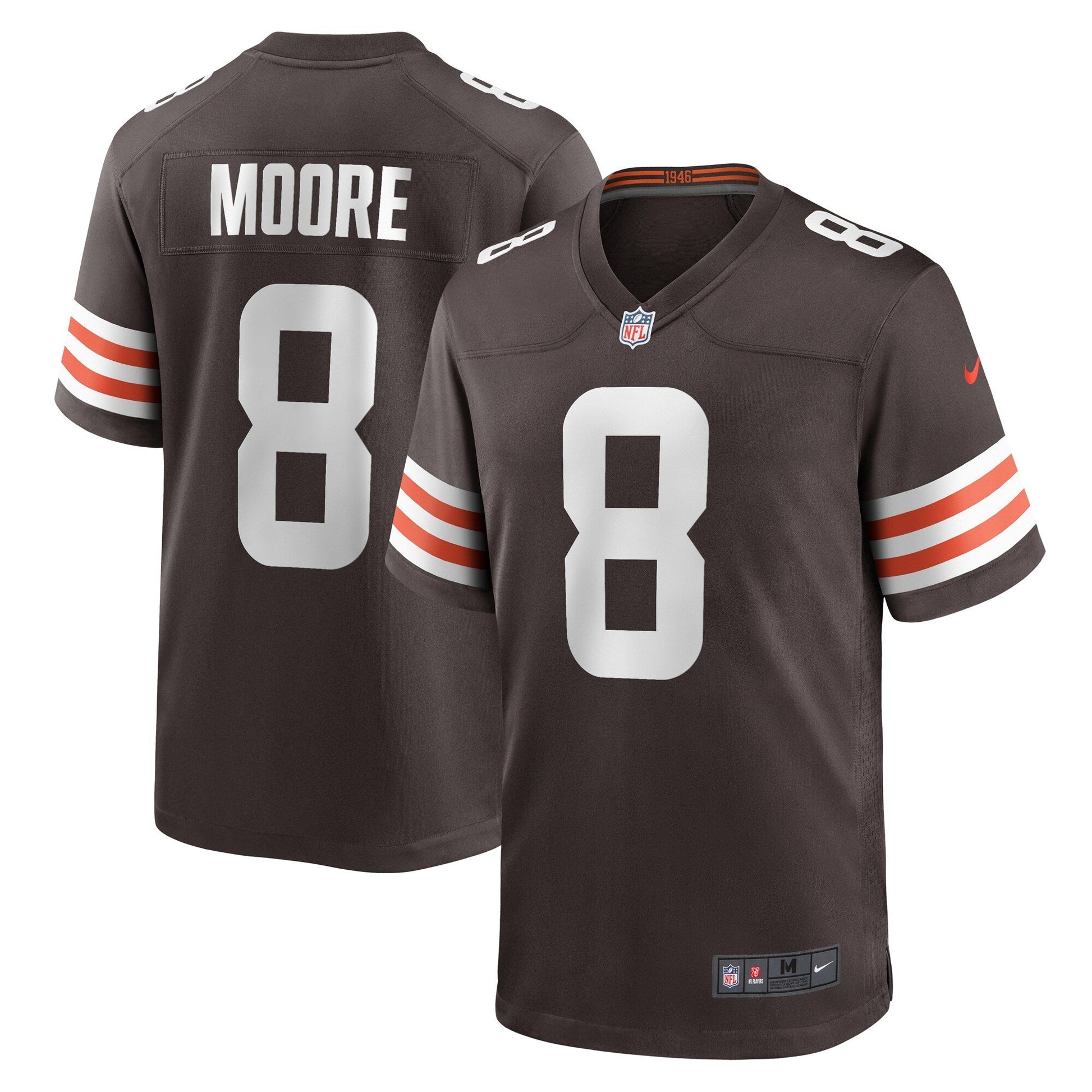Elijah Moore Cleveland Browns Nike Game Jersey - Brown football jersey product view 1