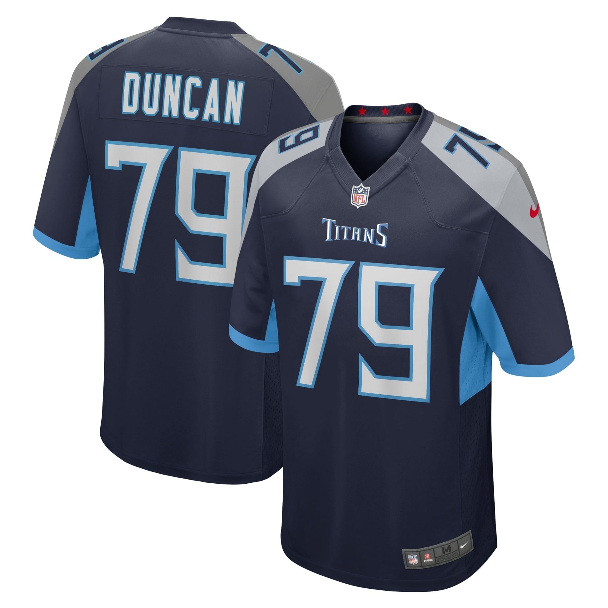 Jaelyn Duncan Tennessee Titans Nike Team Game Jersey - Navy football jersey product view 1