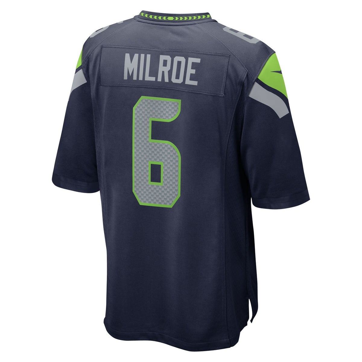 Men's Seattle Seahawks Jalen Milroe Nike College Navy 2025 NFL Draft Game Jersey football jersey product view 2