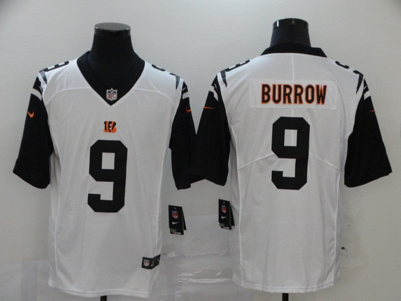 Men's Cincinnati Bengals Joe Burrow #9 White Game Jersey2 football jersey product view 1