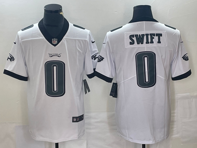 Men's Philadelphia Eagles D'Andre Swift #0 White Game Jersey1 football jersey product view 1