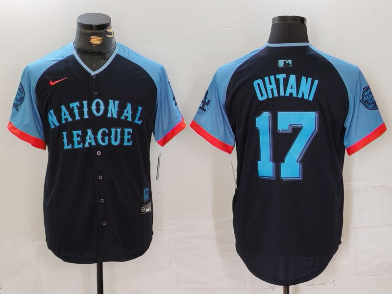 Men's National League Shohei Ohtani #17 Navy 2024 MLB All-Star Game Limited Player Jersey1 baseball jersey product view 1