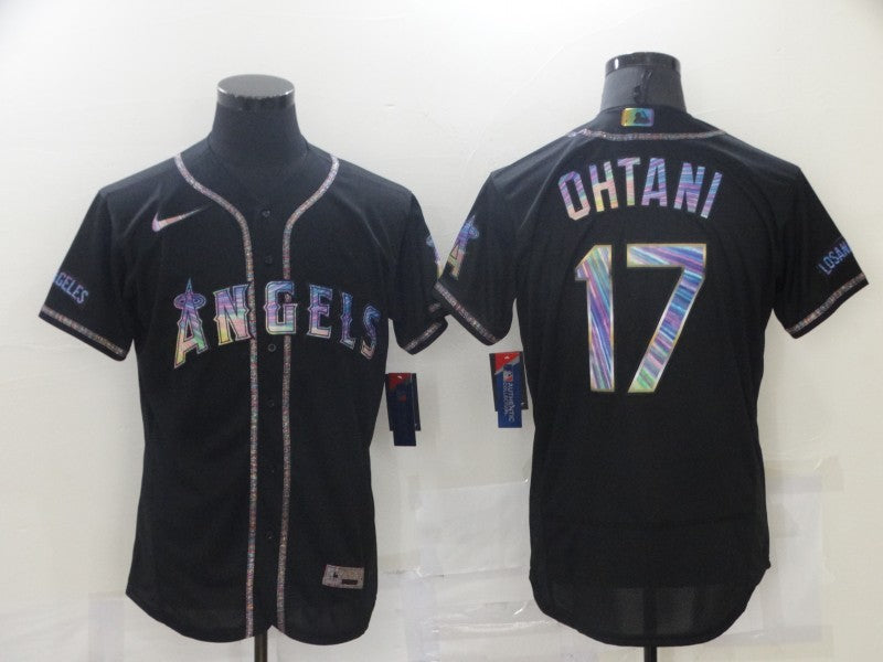Men's Los Angeles Angels Shohei Ohtani #17 Black Sewn Baseball Jersey baseball jersey product view 1