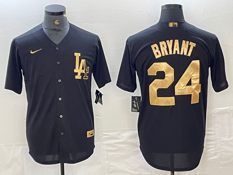 Men's Los Angeles Dodgers Kobe Bryant #24 Black Limited Player Jersey1 basketball jersey product view 1